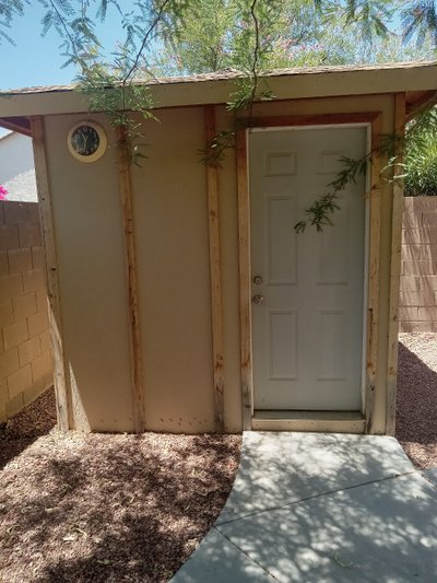 7 x 7 Shed in Phoenix, Arizona near 9415 S 45th Dr, Laveen, AZ 85339-7761, United States